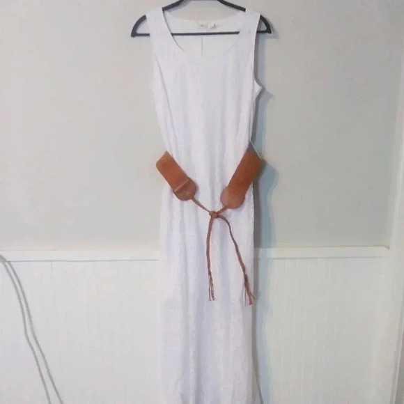 Dresses & Skirts - COPY - Cato Long Lace Belted White Dress